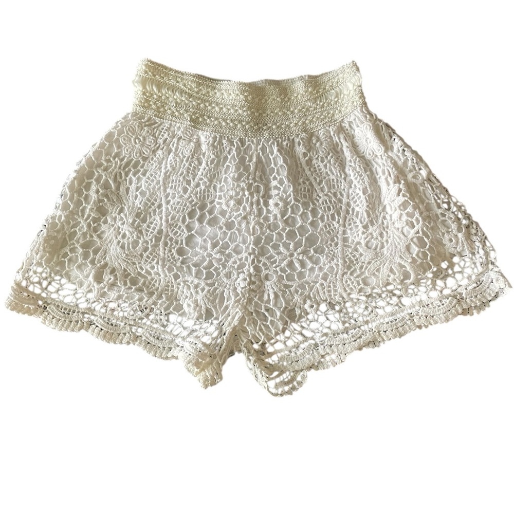 2010s festival crochet shorts cream M
